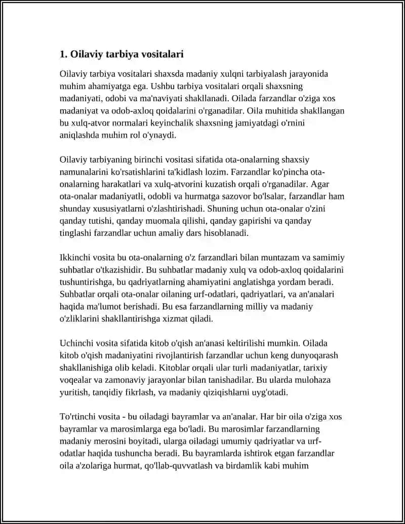 Oilaviy tarbiya vositalari 3
