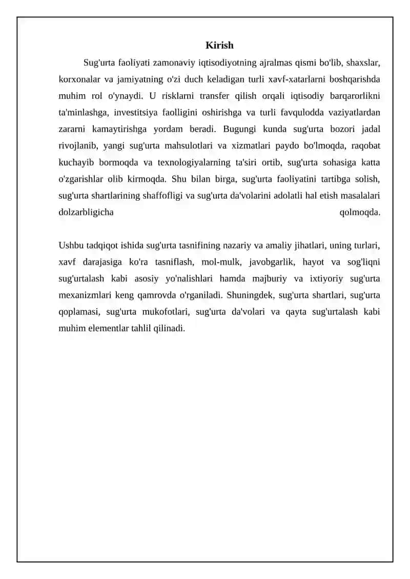 Sug'urta tasnifi 3