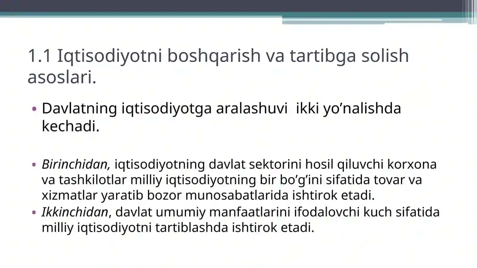 Iqtisodiyotni davlat tomonidan tartibga solishning mohiyati, shakllari va usullari 3