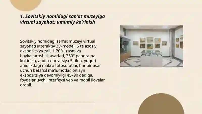 Sovitskiy nomidagi sanʼat muzeyiga vertual sayohat 3