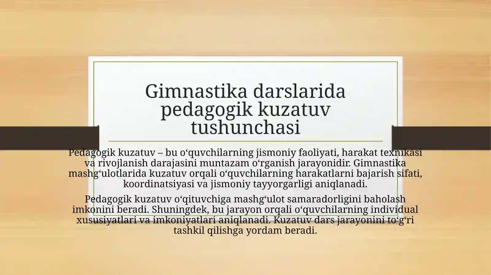 Gimnastika  80000darslarida pedagogik kuzatuv va baholash tizimi 3