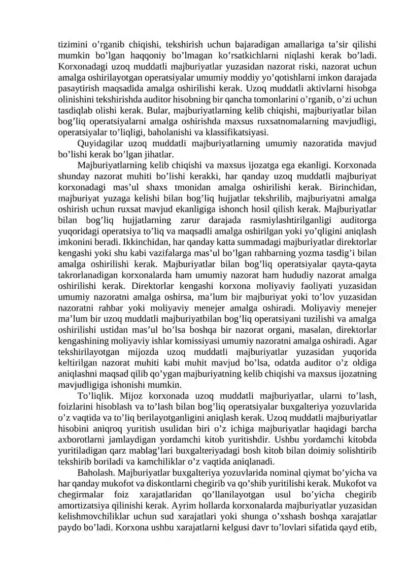 Korxona uzoq muddatli majburiyatlarining xususiyatlari 3