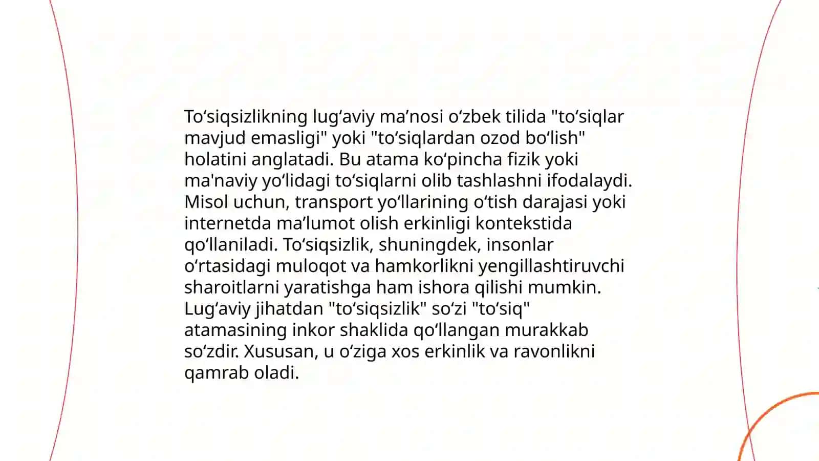 Toʻsiqsizlik ma'nosini ifodalash 3
