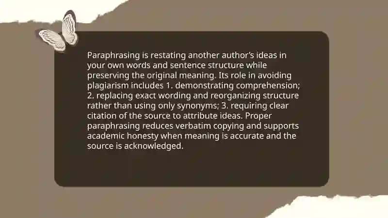 Paraphrasing as a way of avoiding plagiarism 3