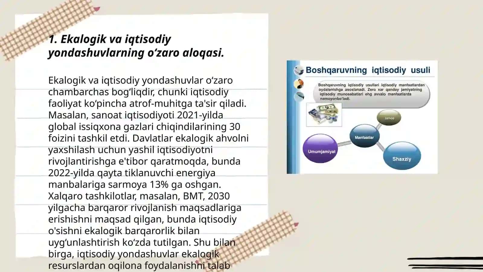 Ekalogik yondashuv va iqtisodiy yondashuvning masalalari 3