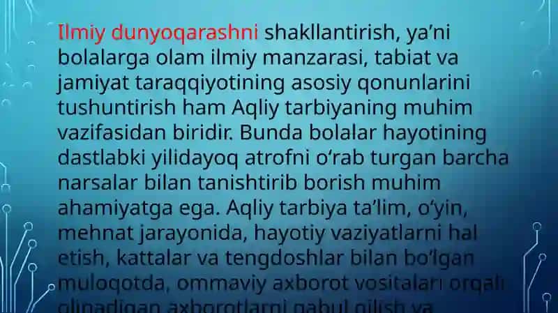 O'quvchilarning aqliy tarbiyasi 3