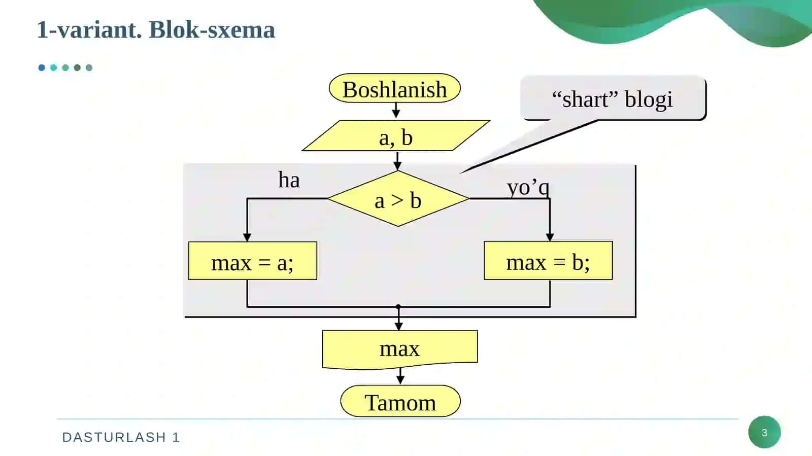Tarmoqlanuvchi algoritm 3