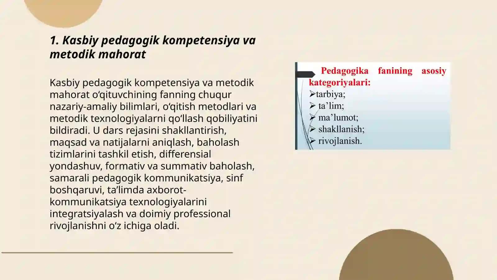 Kasbiy pedagogik kompetensiya va metodik mahorat 3