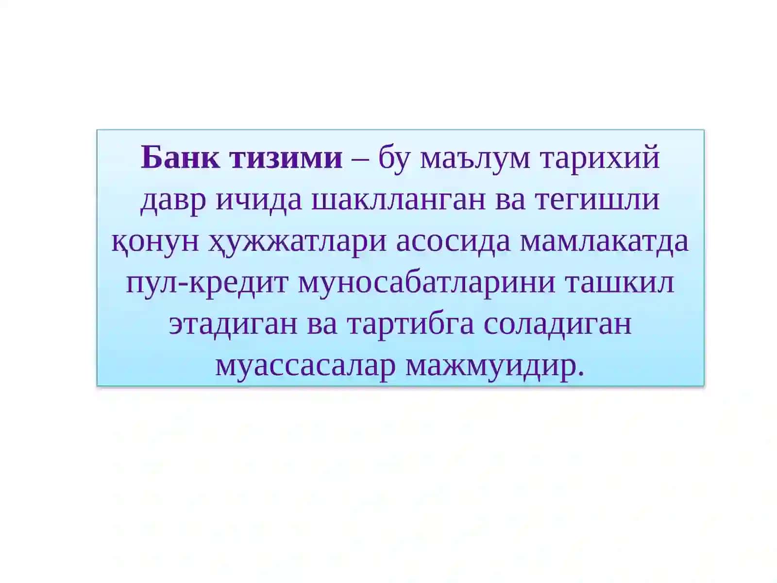 Ўзбекистон Республикасибанк тизими ва унинг таркиби 3