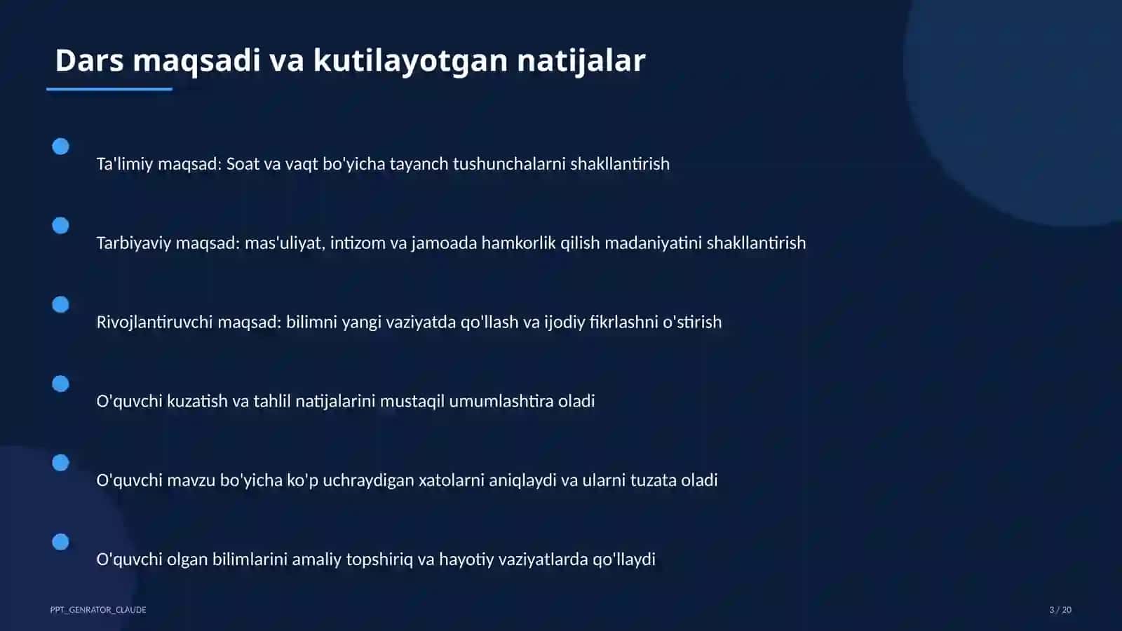 Soat va vaqt (1-sinf) 3
