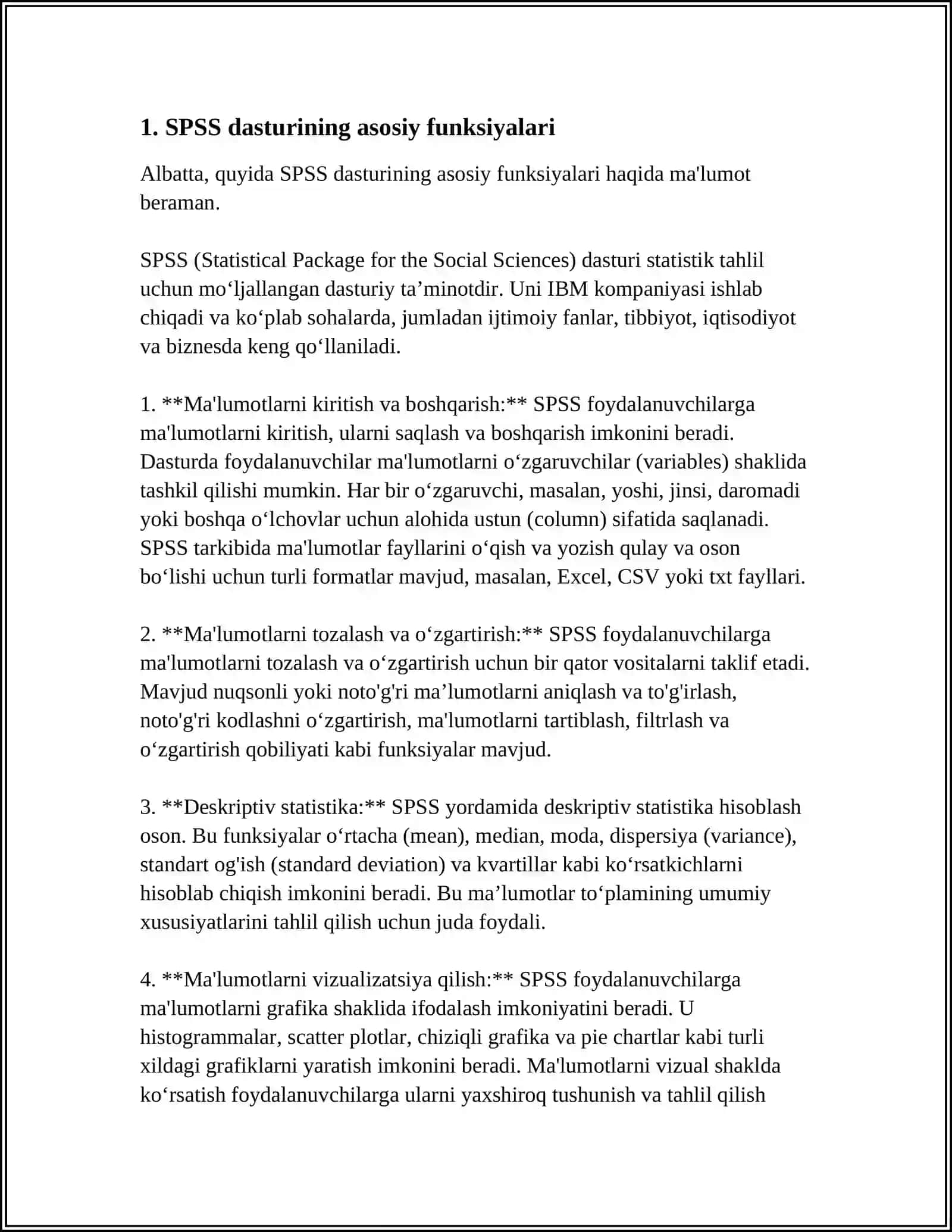 SPSS DASTURI HAQIDA UMUMIY TUSHUNCHA 3
