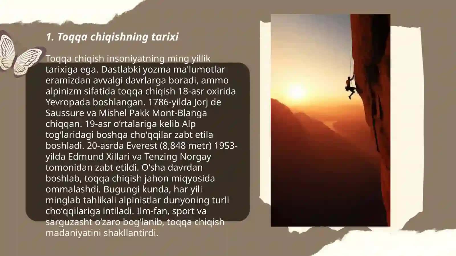 Toqqa chiqishning tarixi 3