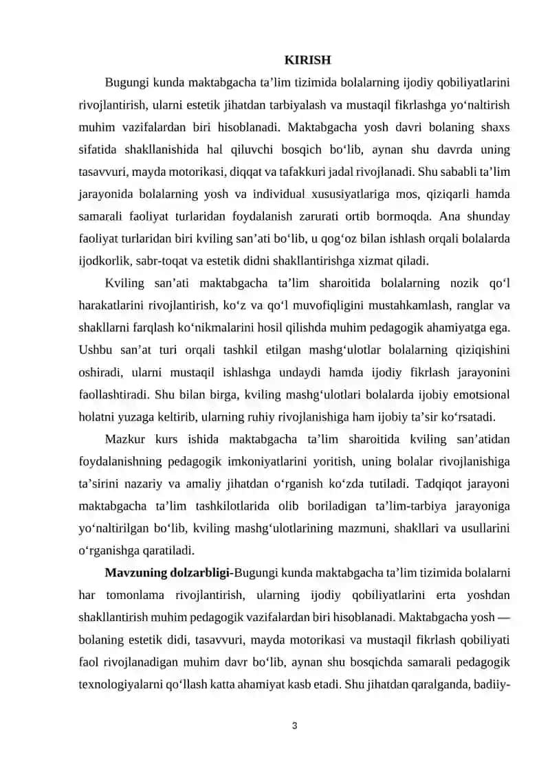 Maktabgacha taʼlim tashkilotlarida kviling san’atining axamiyati. 3