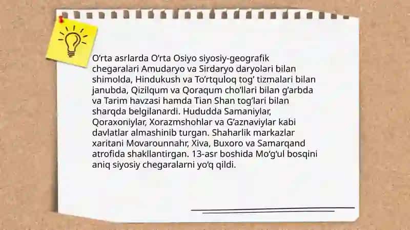 O’rta Osiyoning o’rta asrlar tarixiy geografiyasi 3