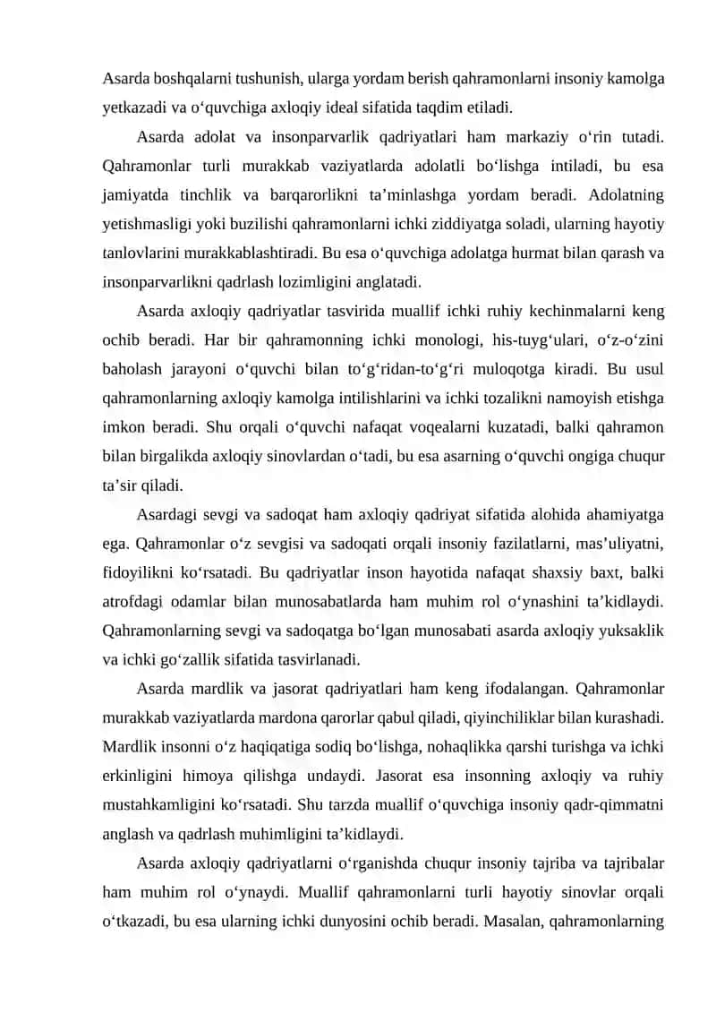 “Ikki eshik orasi” daestetik axloqiy qadriyatlar 3