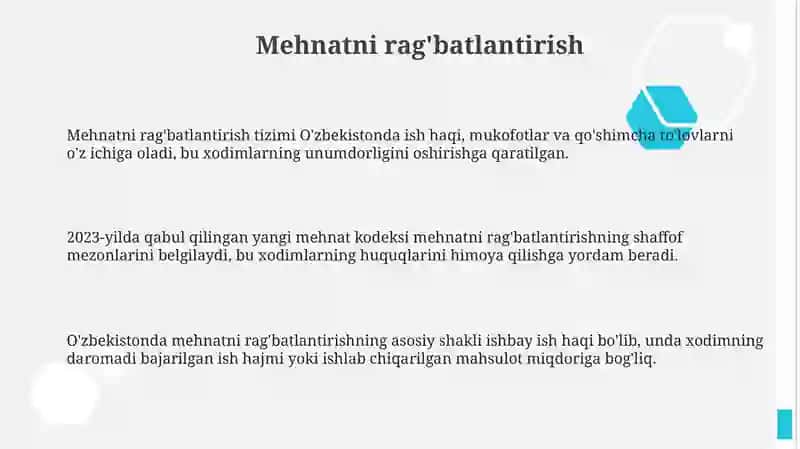 Mehnatni rag'batlantirish 3