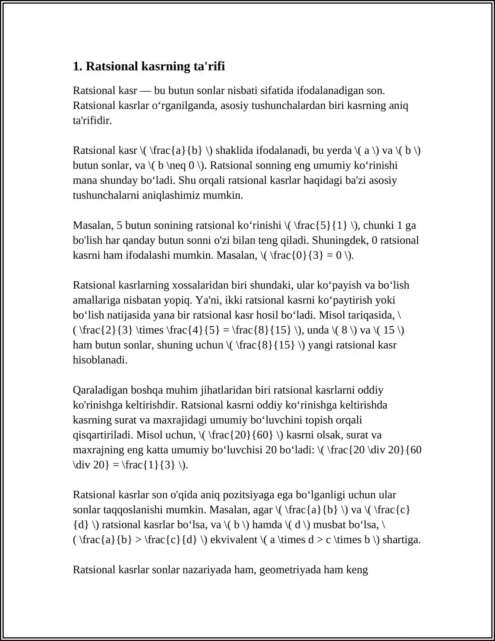 RATSIONAL KASR FUNKSIYA INTEGRALI 3