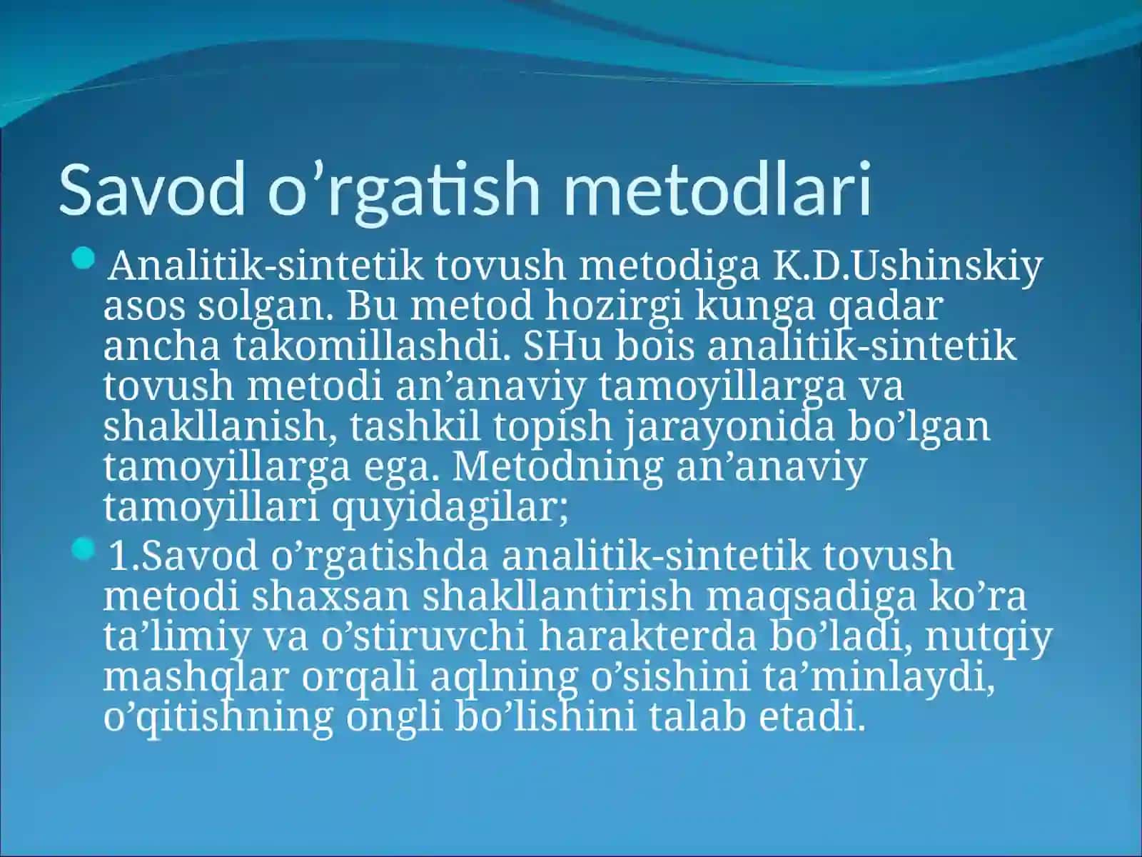 Savod o’rgatishda analitik-sintetik tovush metodi 3