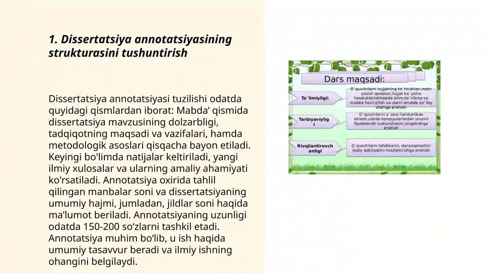 Dissertatsiya annotatsiyasi tuzilishi 3