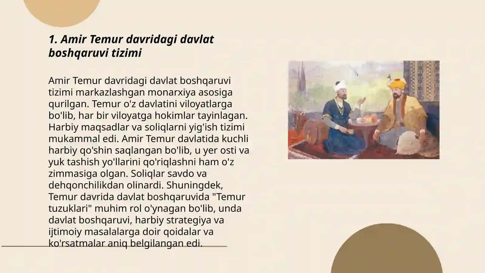 Temuriylar davrida ijtimoiy va siyosiy madaniy hayot 3