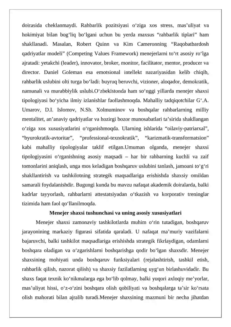 Menejer shaxsi tipologiyasi 3