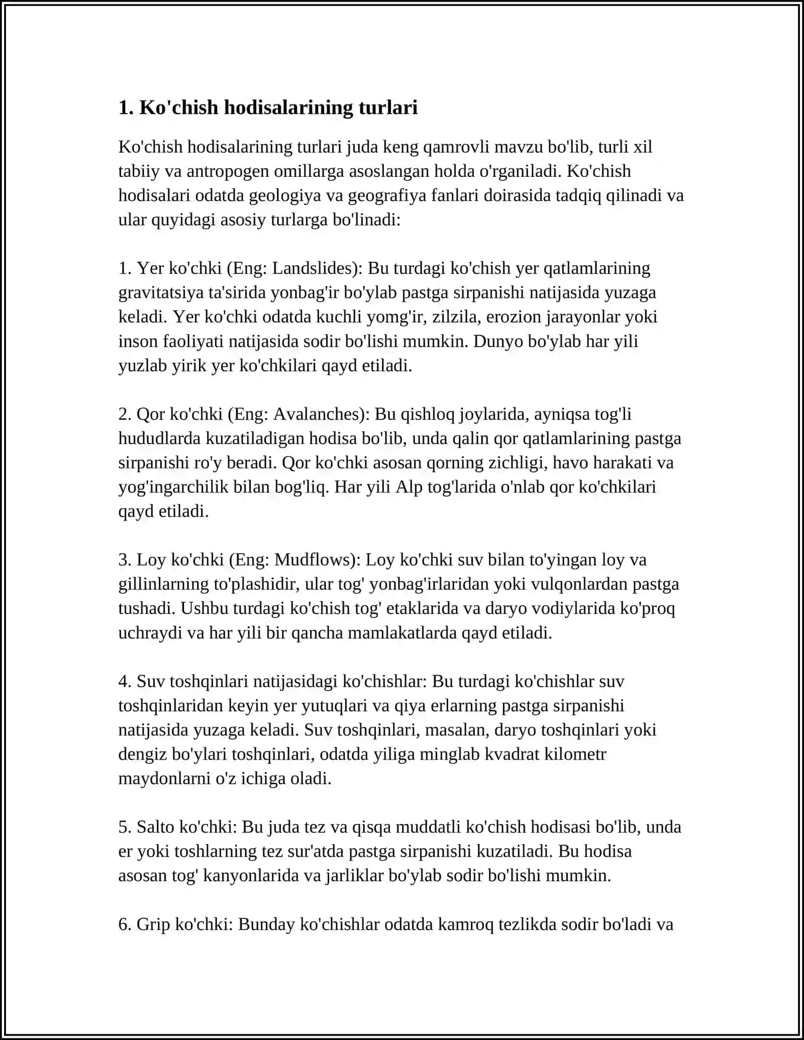 KO'CHISH HODISALARI 3