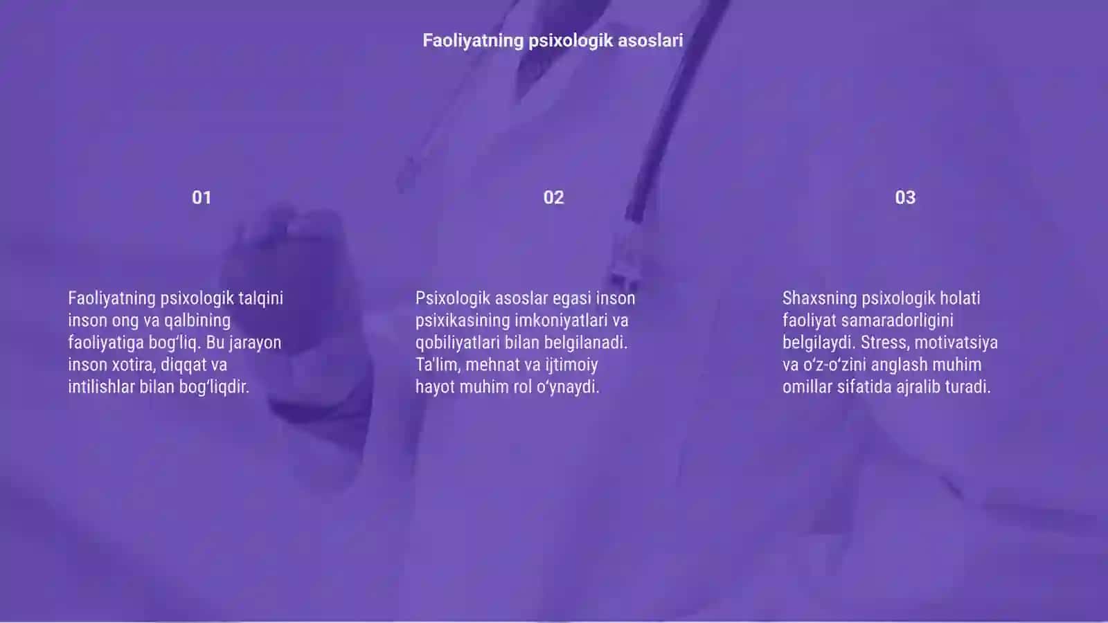 Faoliyatning psixologik talqini 3