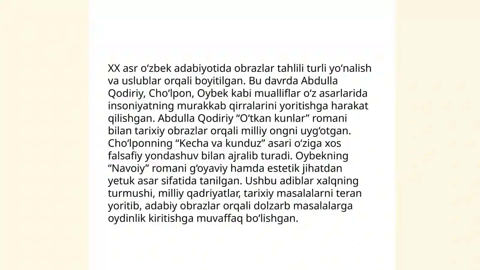XX asr oʻzbek adabiyoti 3