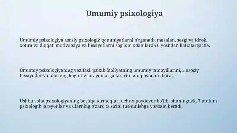 Psixologiyaning tarmoqlari 3