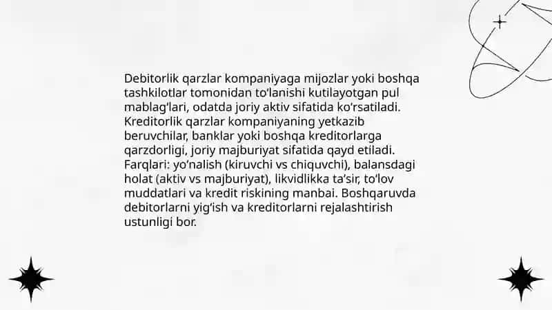 Debitorlik va kreditorlik qarzlarini boshqarish 3