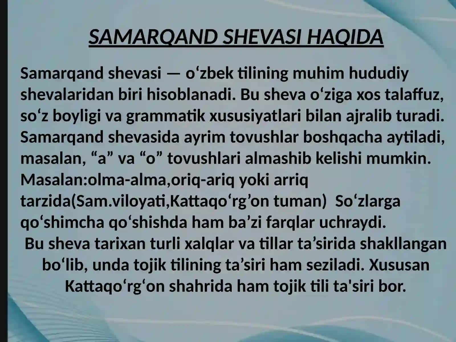 SAMARQAND SHEVASINING MORFOLOGIK XUSUSIYATLARI 3