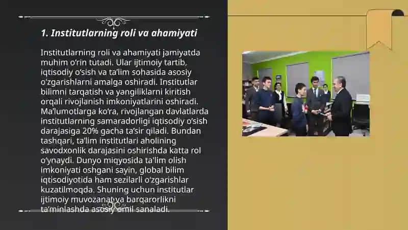Yangi institutsional iqtisodiyot: tushunchalar va g'oyalar 3