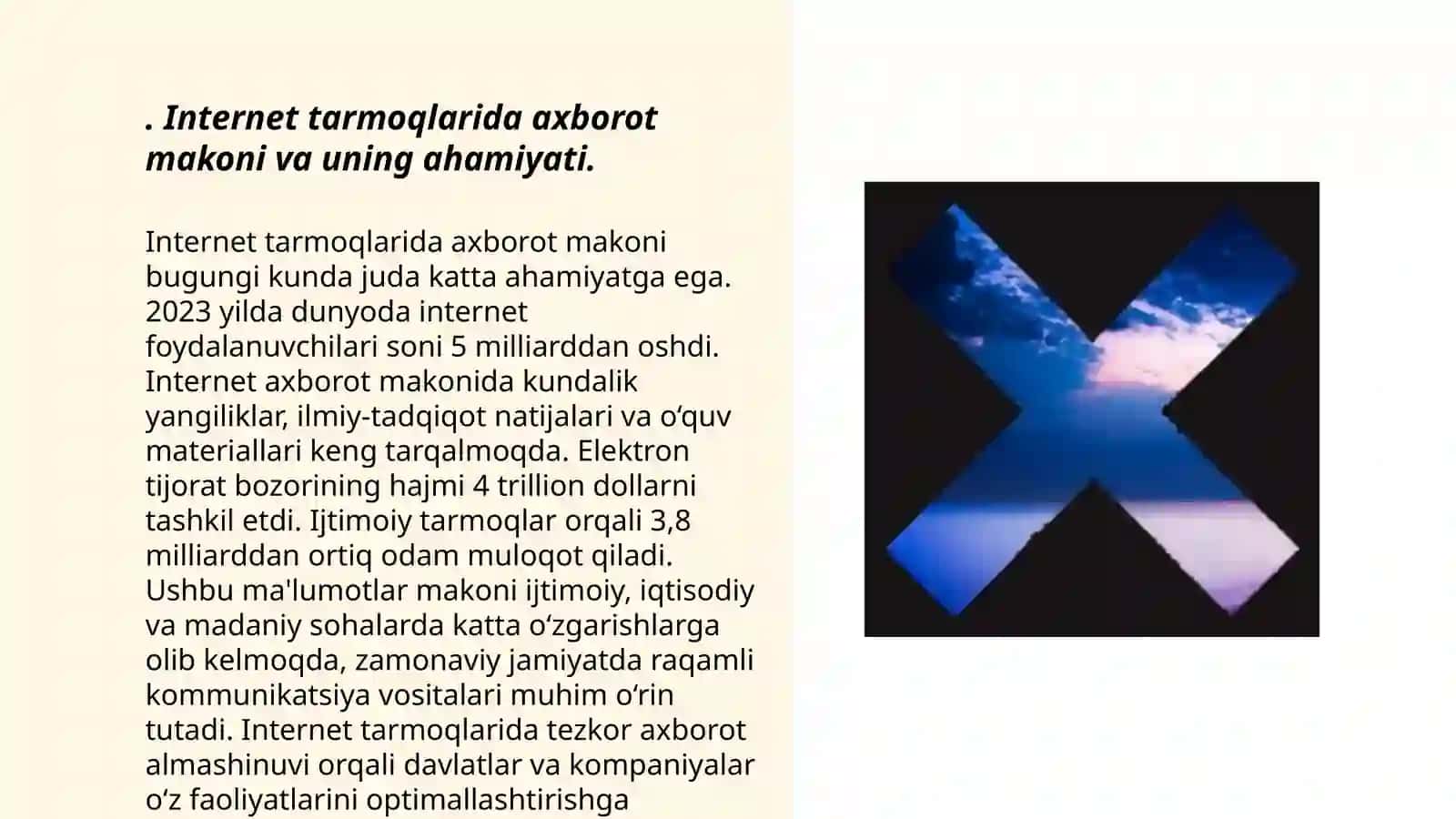 Internet tarmoqlarida axborot makoni haqida tushuncha berish 3