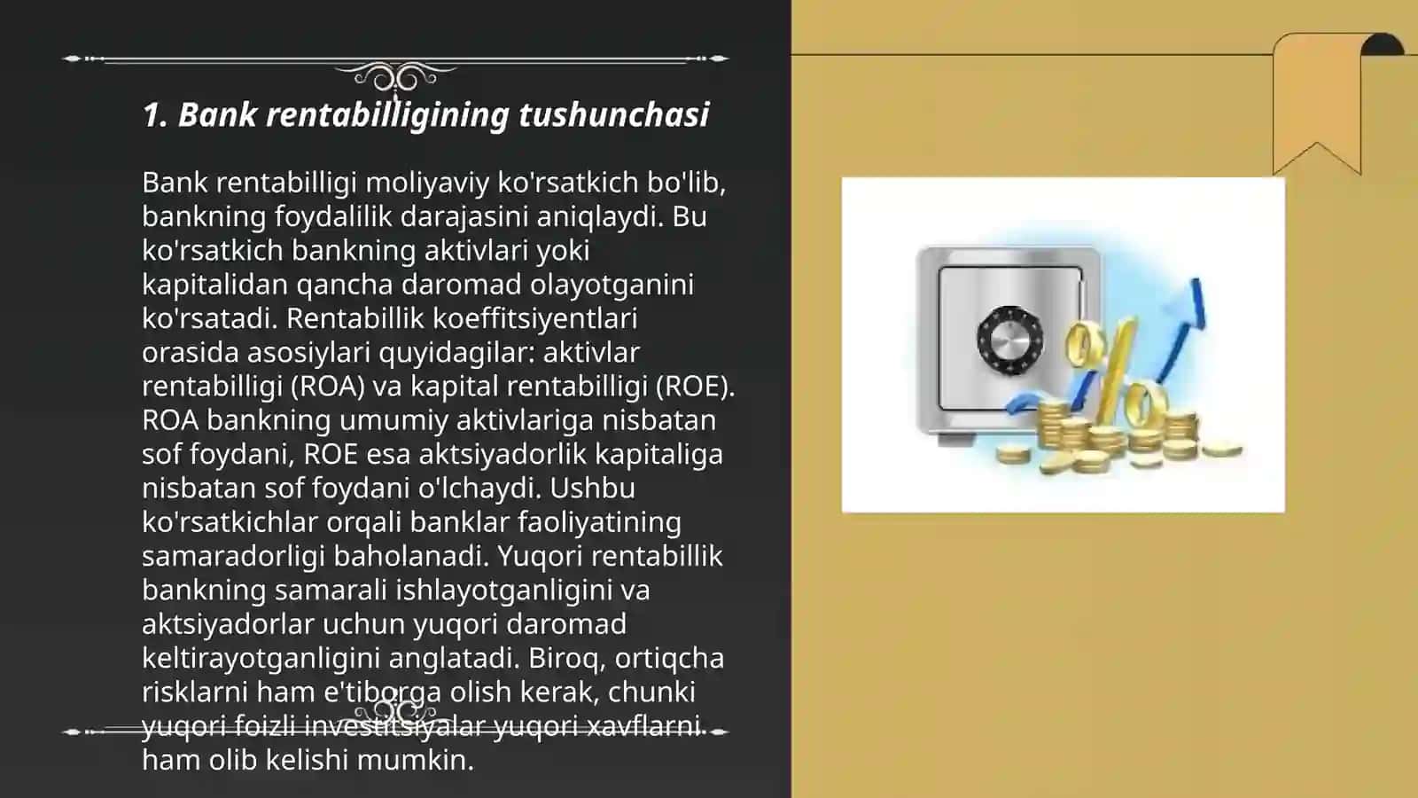 Bank rentabilligi va uning tahlili 3