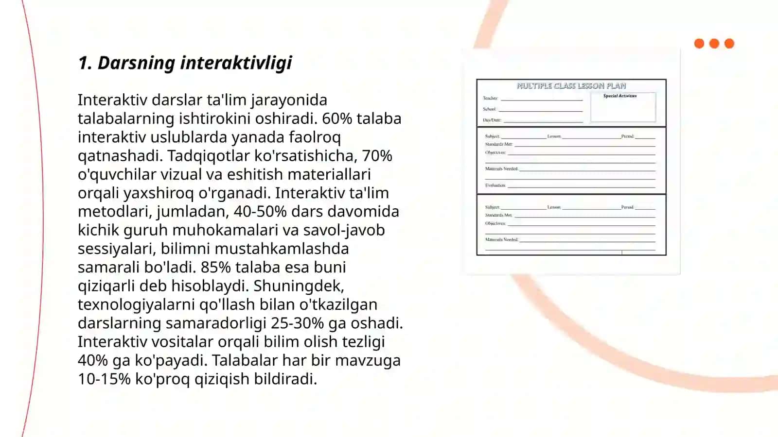 Zamonaviy darsga qoyiladigan talablar 3