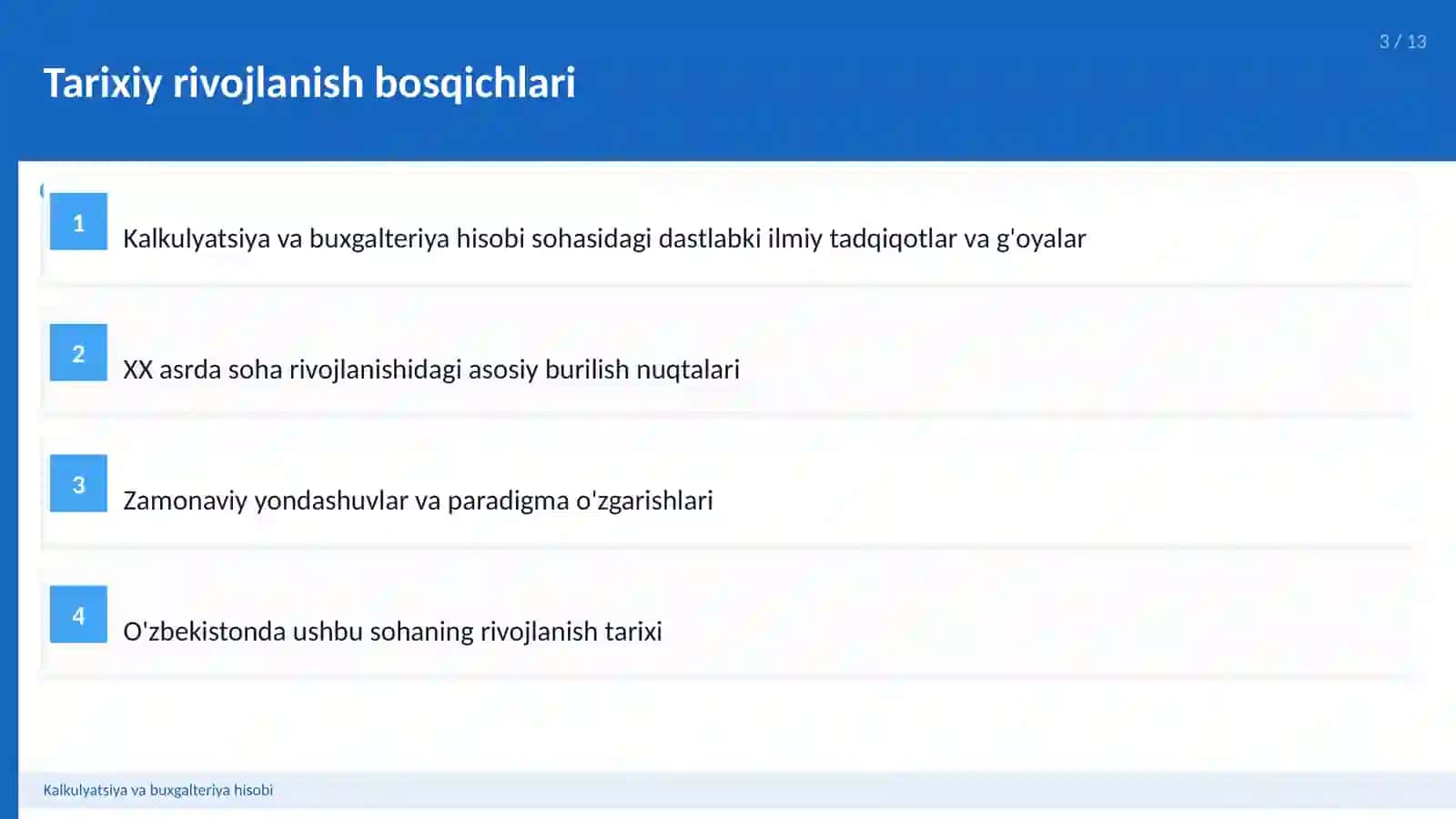 Kalkulyatsiya va buxgalteriya hisobi 3