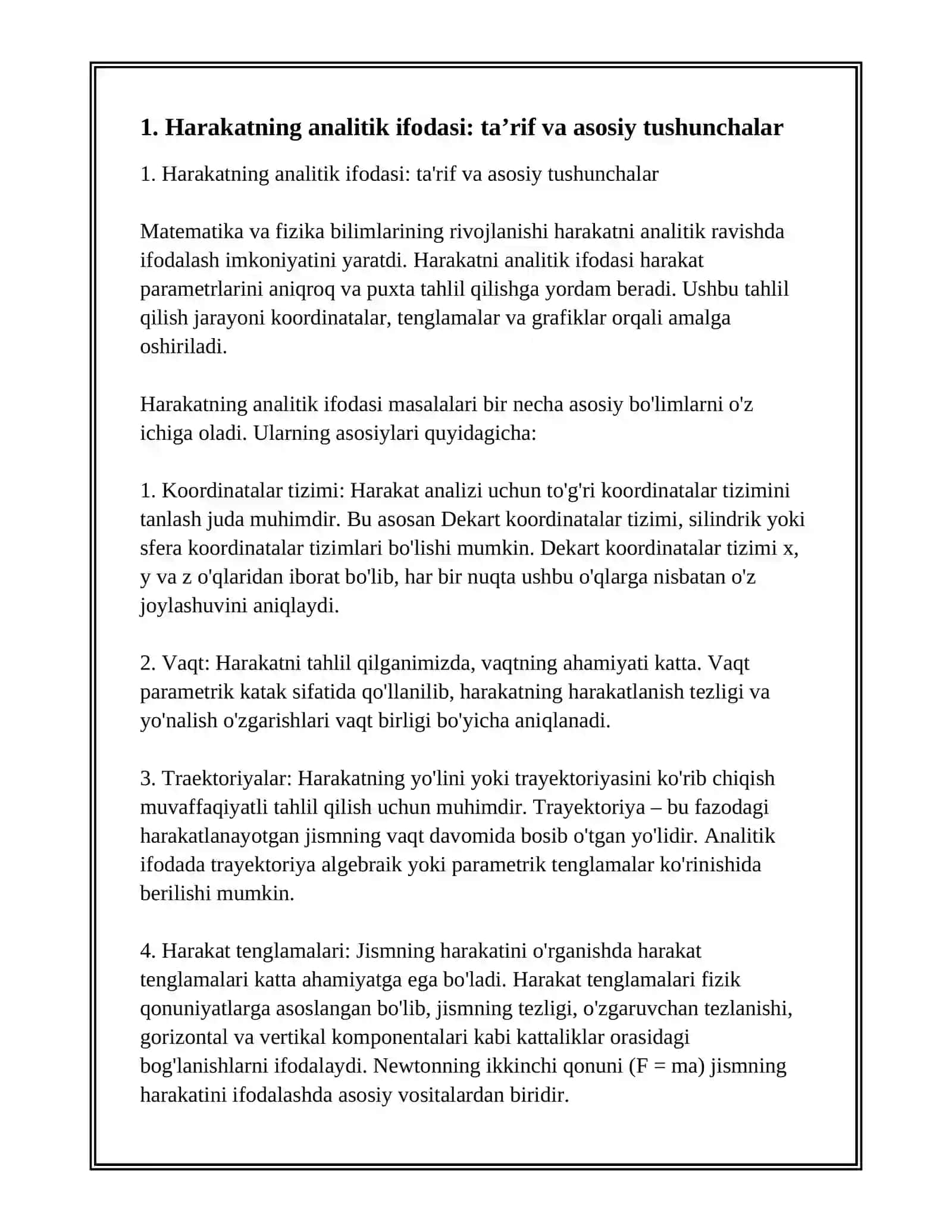 HARAKATNING ANALITIK IFODASI 3