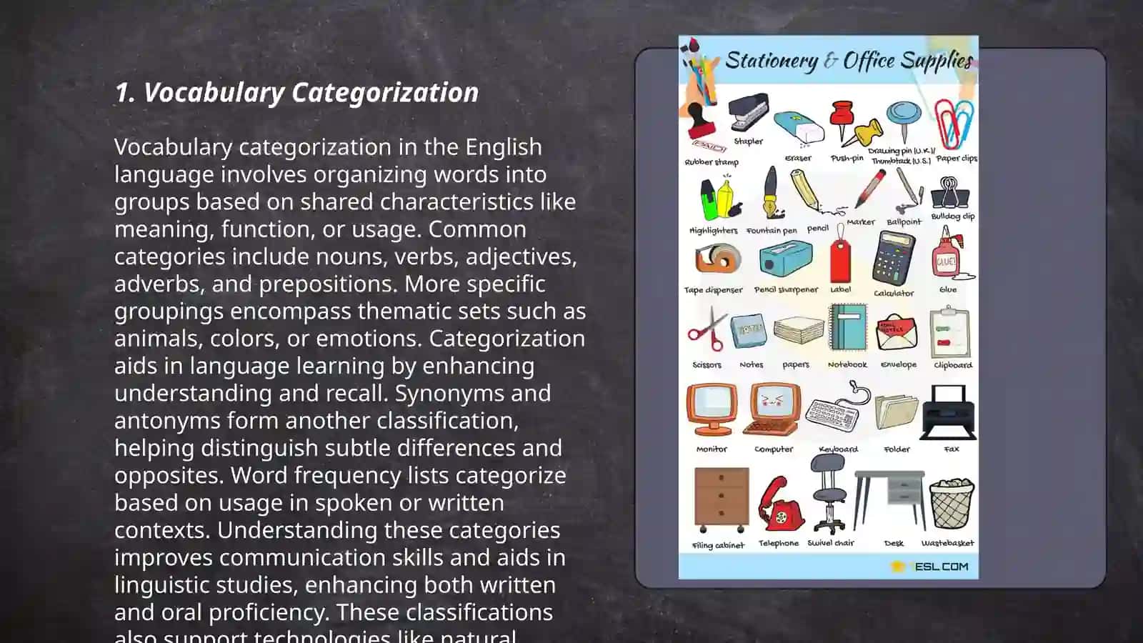 Vocabulary Categorization 3