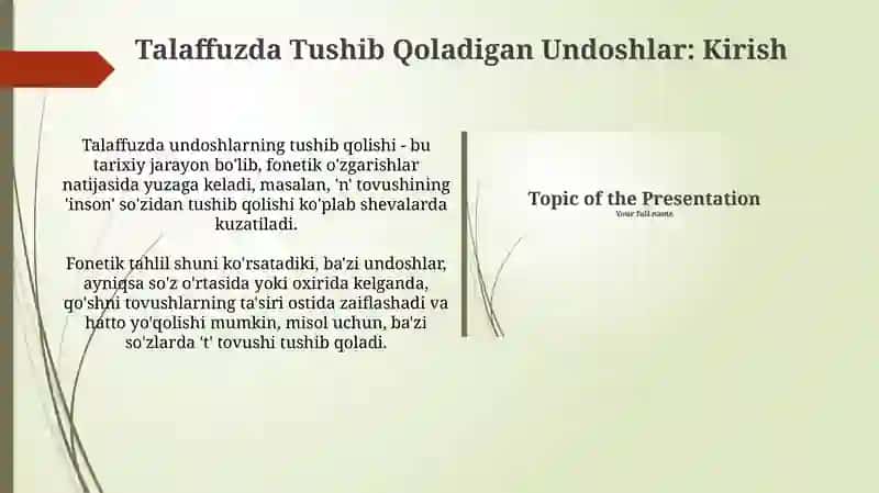 Talaffuzda Tushib Qoladigan Undoshlar 3