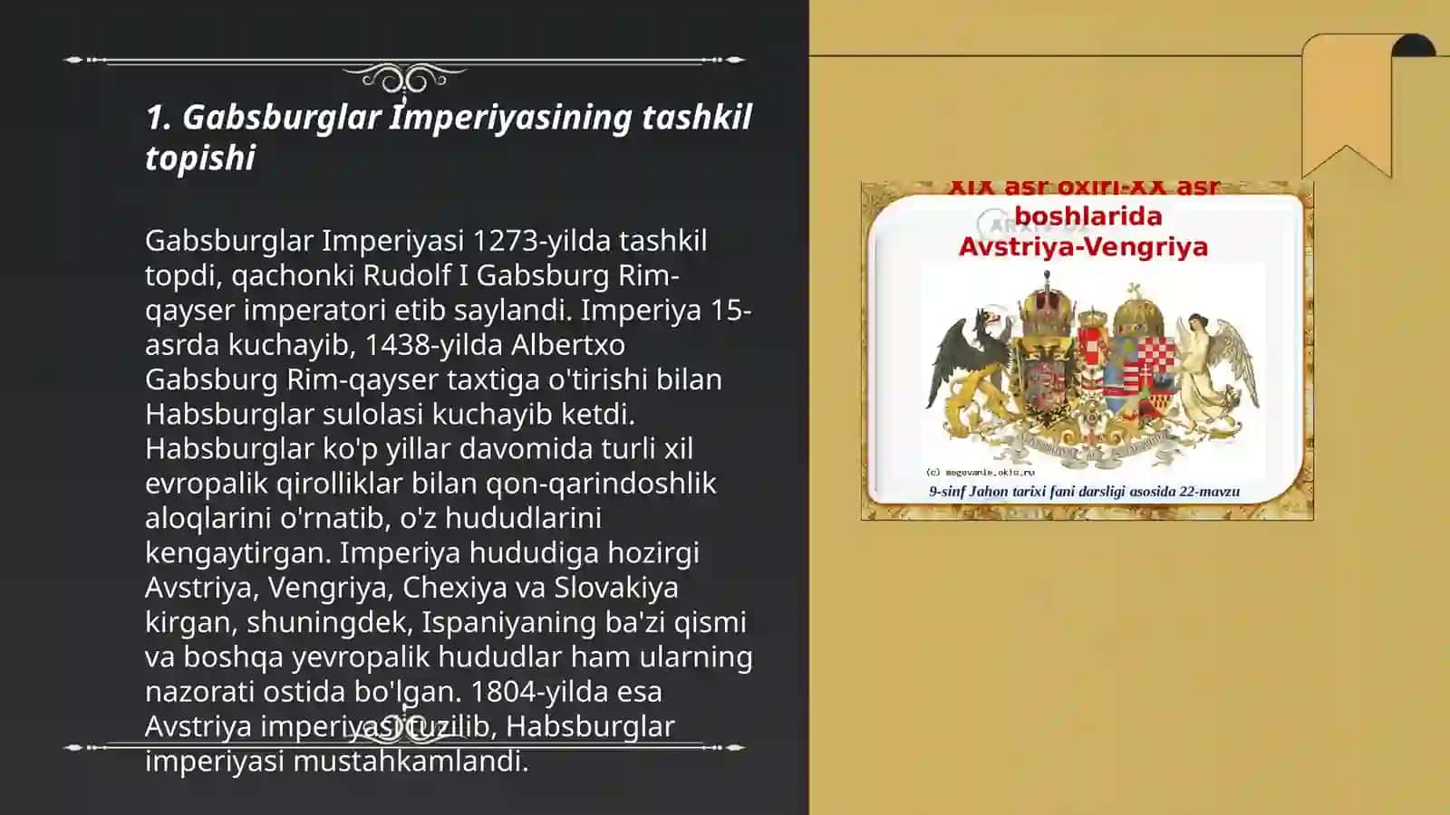 Avstriyada Gabsburglar imperiyasi faoliyati 3