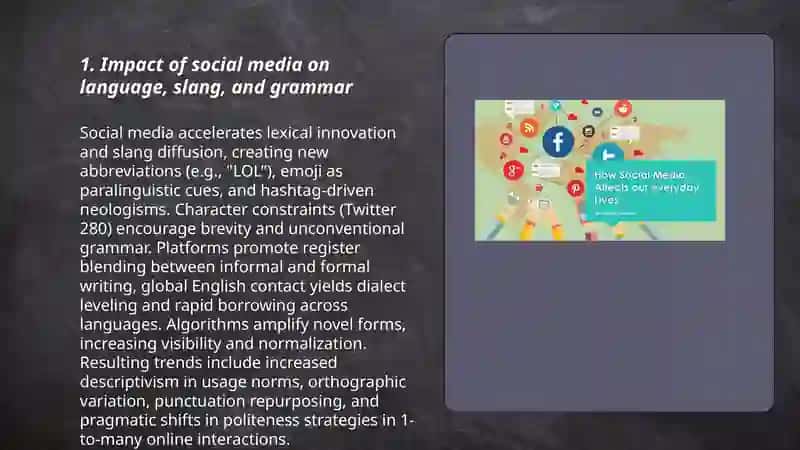 The influance or social media on modern communication 3