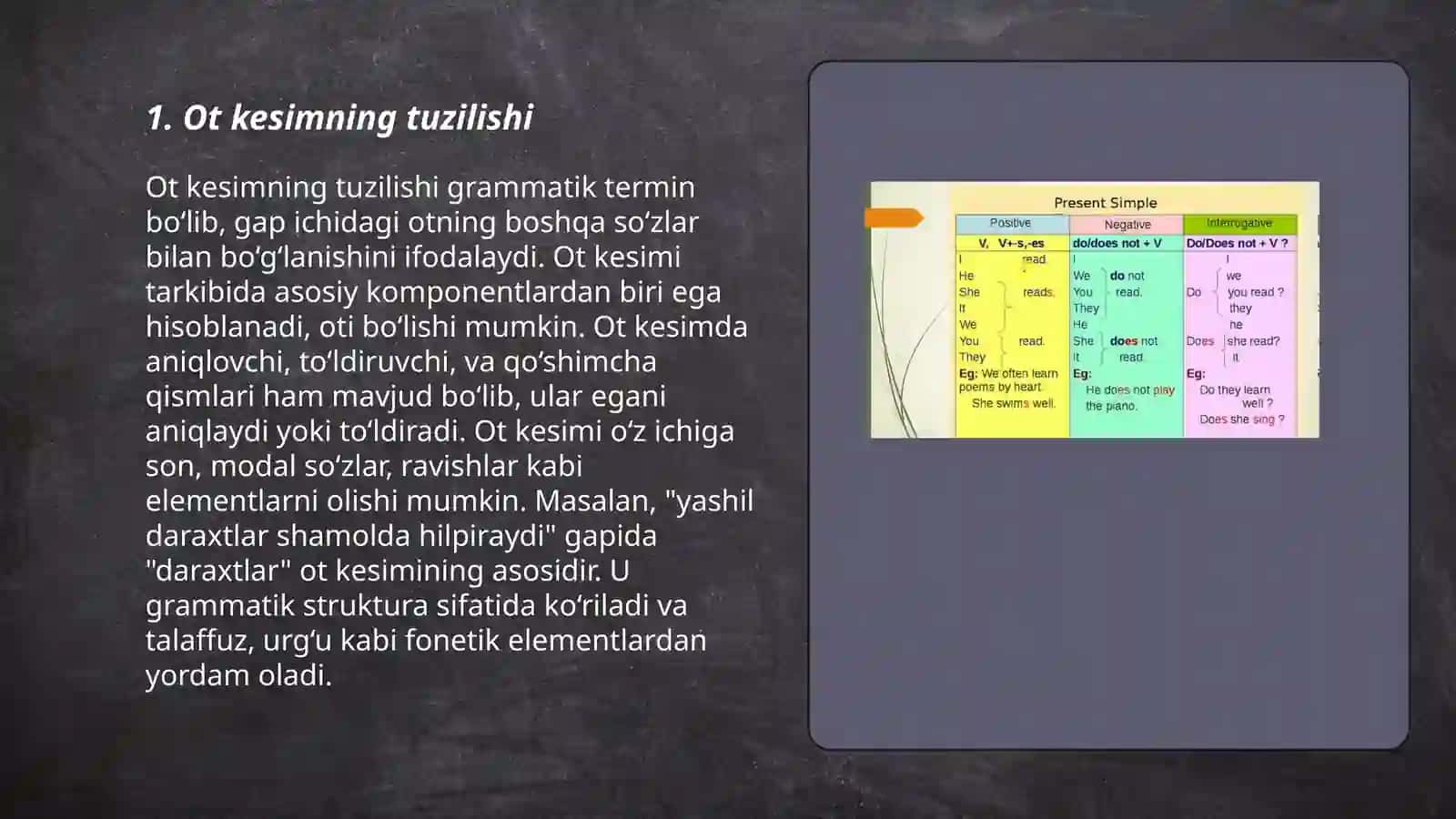 Ot kesim va fe'l kesim 3