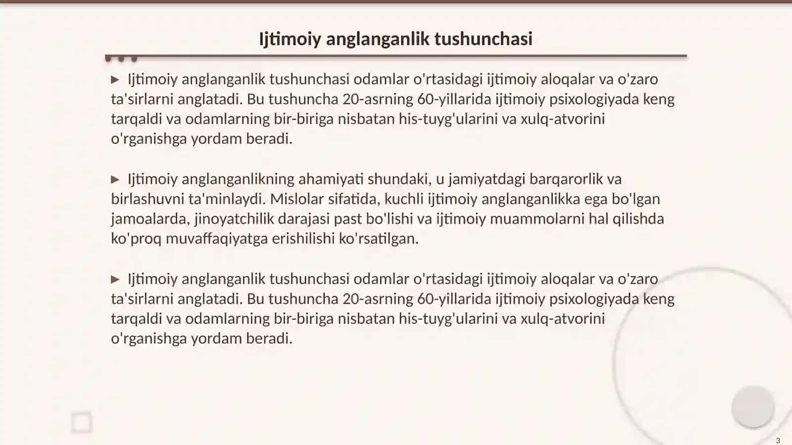 Ijtimoiy anglanganlik va ijtimoiy xulq-atvor 3