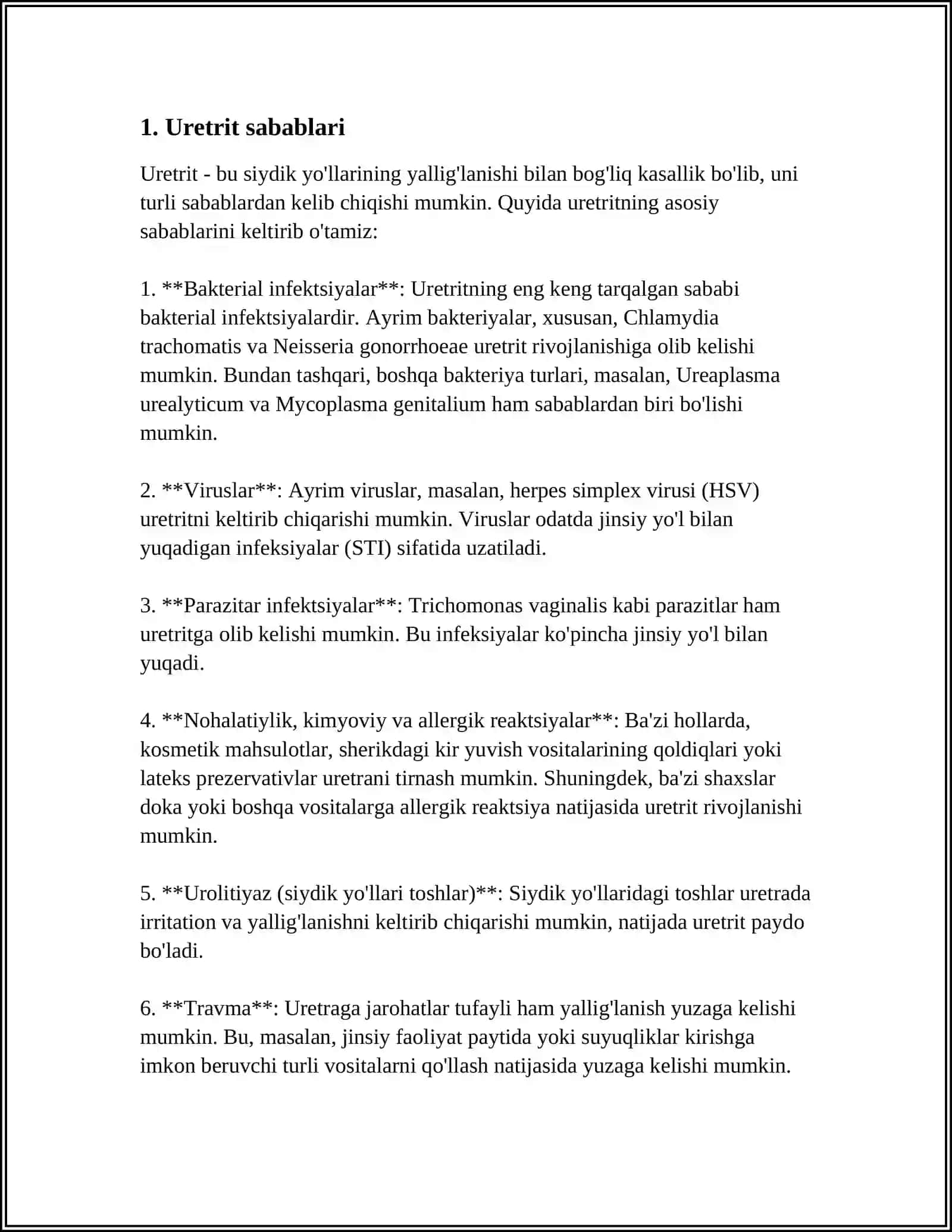 ERKAKLARDA URETRIT KASALLIGI 3