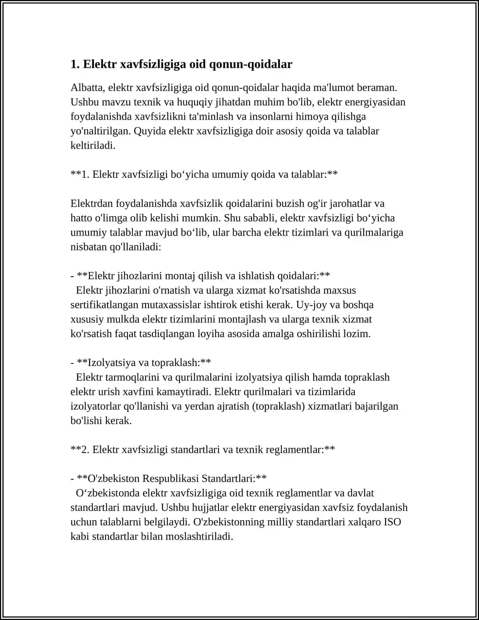 ISHLAB CHIQARISHDA ELEKTIR XAVFSIZLIK ASOSLAR 3