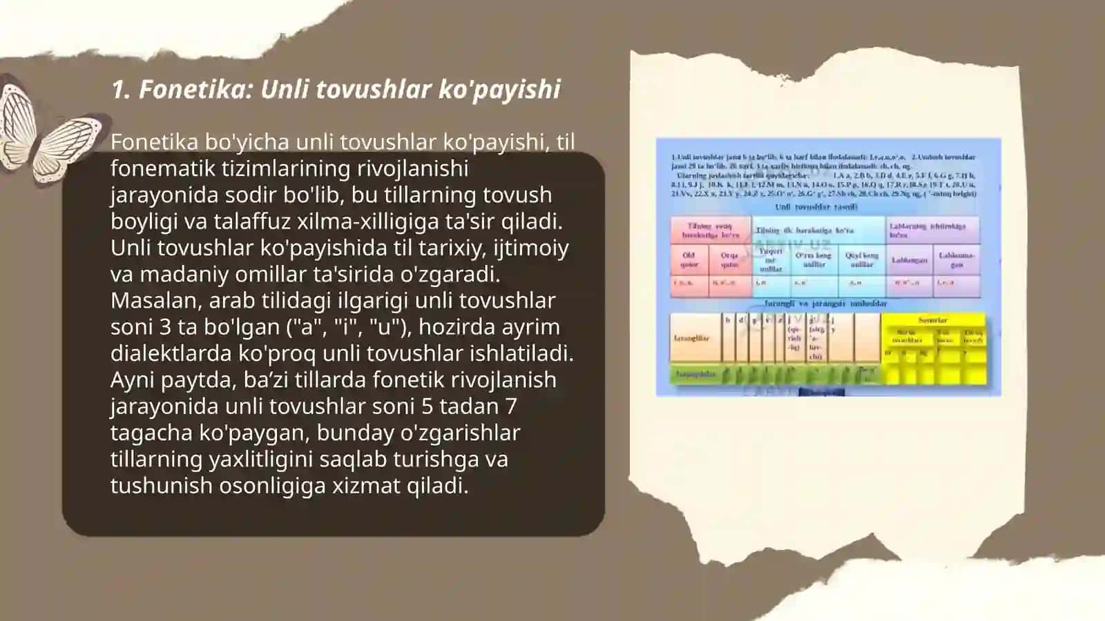 Fonetika; unli va undosh tovushlar 3