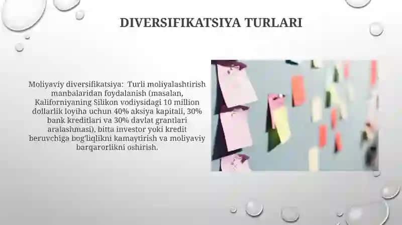 Moliyaviy diversifikatsiya turlari 3