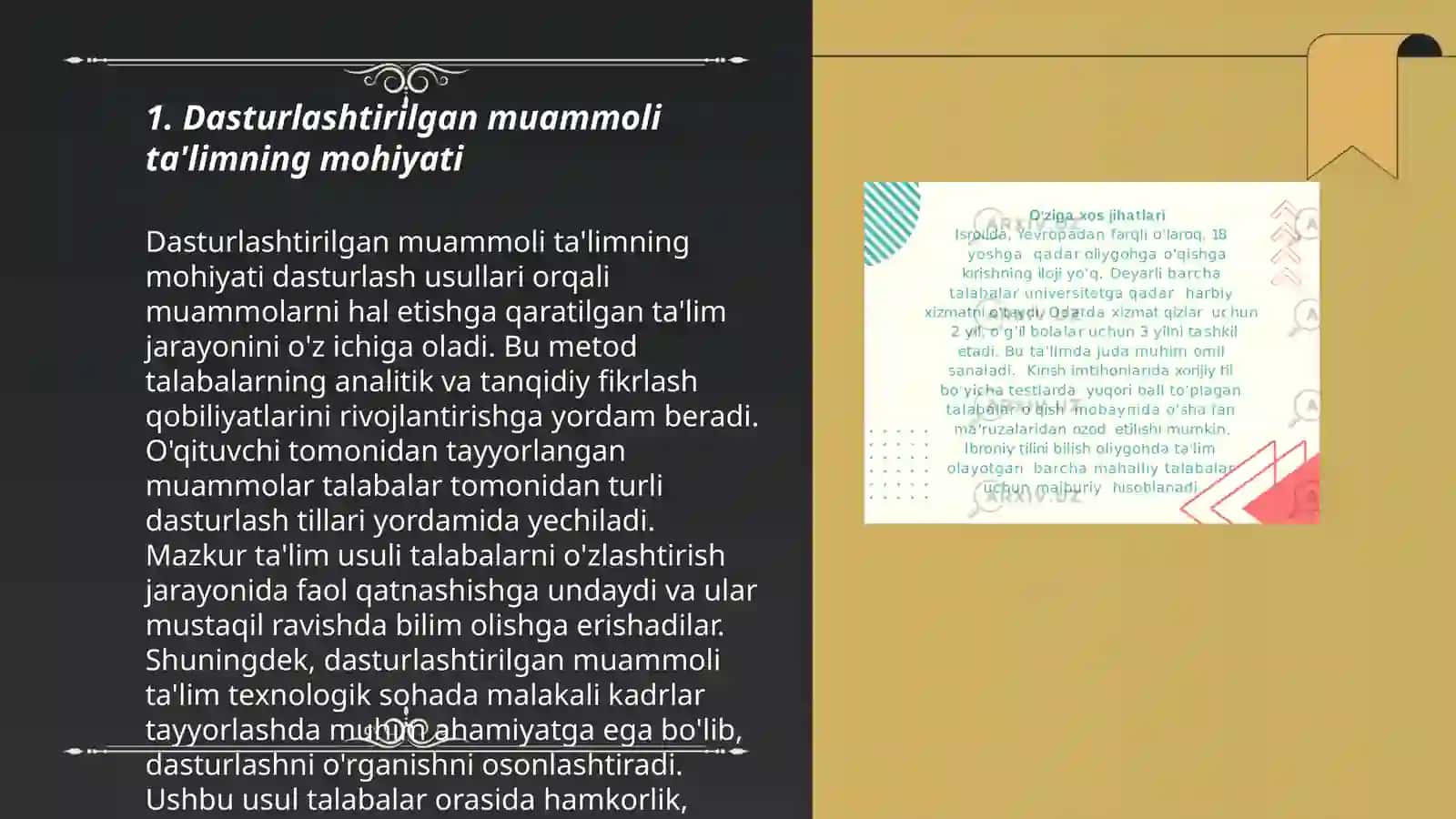 Dasturlashtirilgan muammoli ta'lim texnologiyalari 3