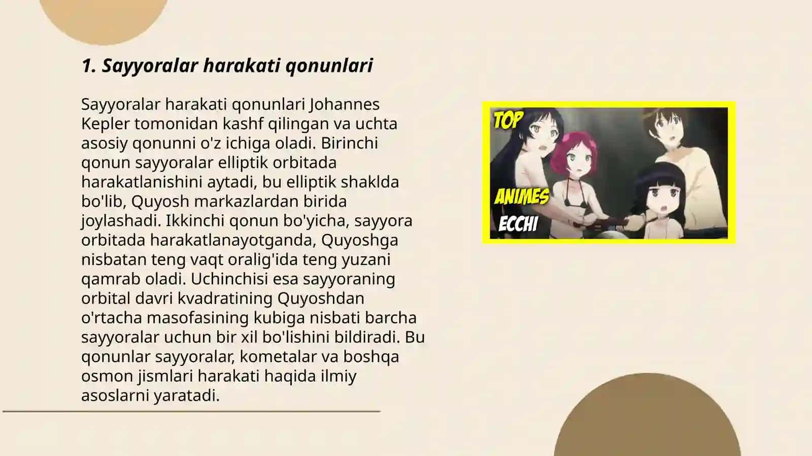 Sayyoralar harakati qonunlari 3