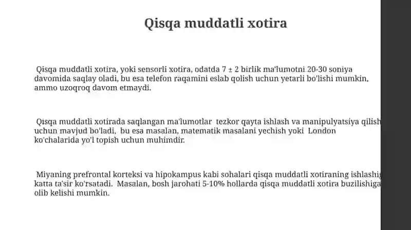Qisqa muddatli xotira 3